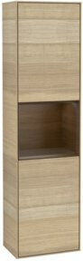 V&B Finion Hochschrank mit LED-Beleuchtung und Glastüren in Eichen-Veneer, B/T/H: 41,8 x 15,0 x 151,6 cm - Bild 1