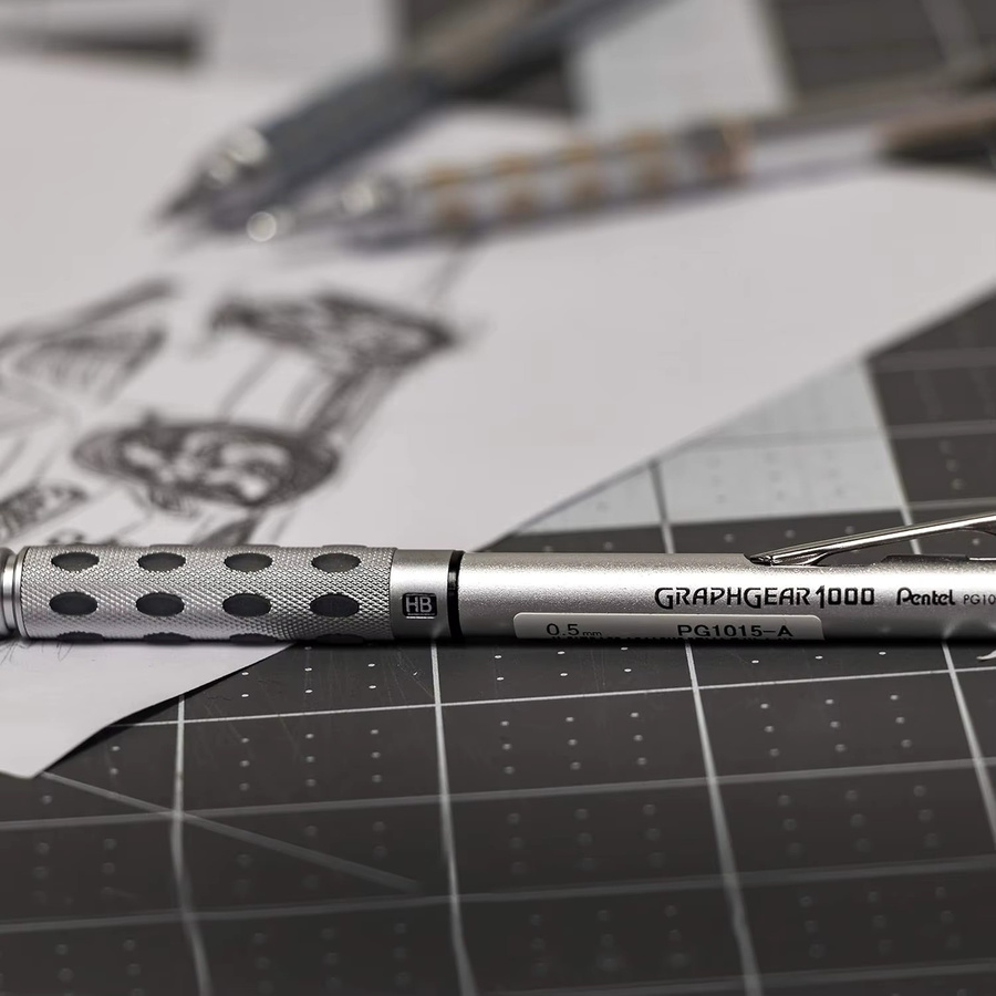 Pentel Graph Gear 1000 Druckbleistift mit Metallgehäuse in Silber - Bild 3