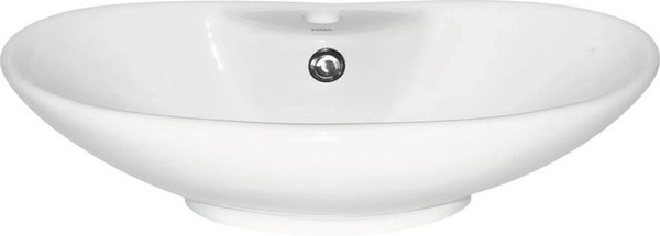 Kerra Aufsatzwaschbecken KR-139 aus Keramik in Weiß Glänzend, oval
