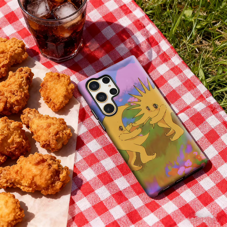 Handyhülle mit Sonnen- und Mondtanz-Design für Samsung Galaxy S25 Ultra, S24 und S23 Ultra Plus, glänzende doppellagige Rückseite, Multicolor - Bild 4
