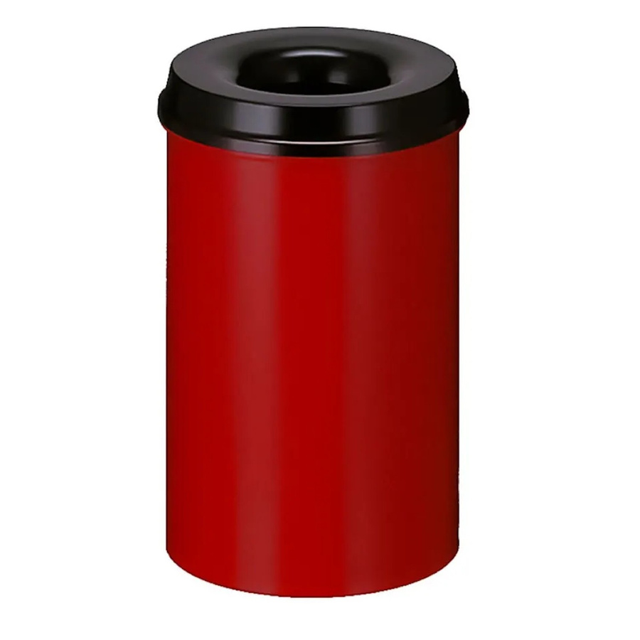 PROREGAL Selbstlöschender Papierkorb und Abfallsammler aus Metall, 20 Liter, Rot und Schwarz, H x Ø: 42,6 x 26 cm - Bild 2