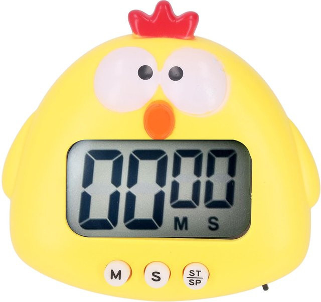Digitaler Küchentimer CosyHome mit Cartoon Tiergeräuschen und Blinkalarm in Gelb - Bild 1