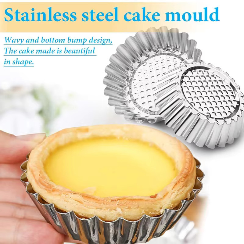 Venlohome Edelstahl Muffin- und Kuchenform Set mit Antihaftbeschichtung in Blumenform, Silber - Bild 3