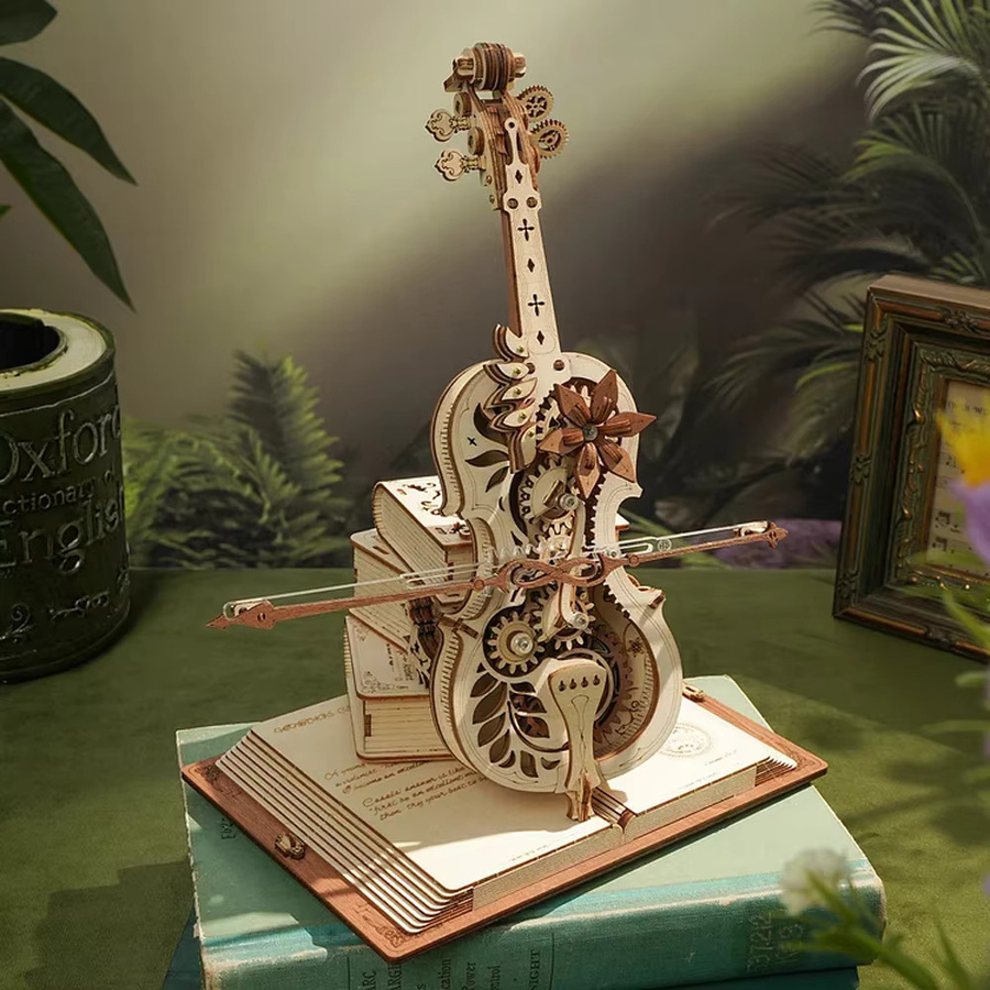 Robotime ROKR 3D-Holzpuzzle, magisches Cello, mechanische Spieluhr, ab 14 Jahren - Bild 5