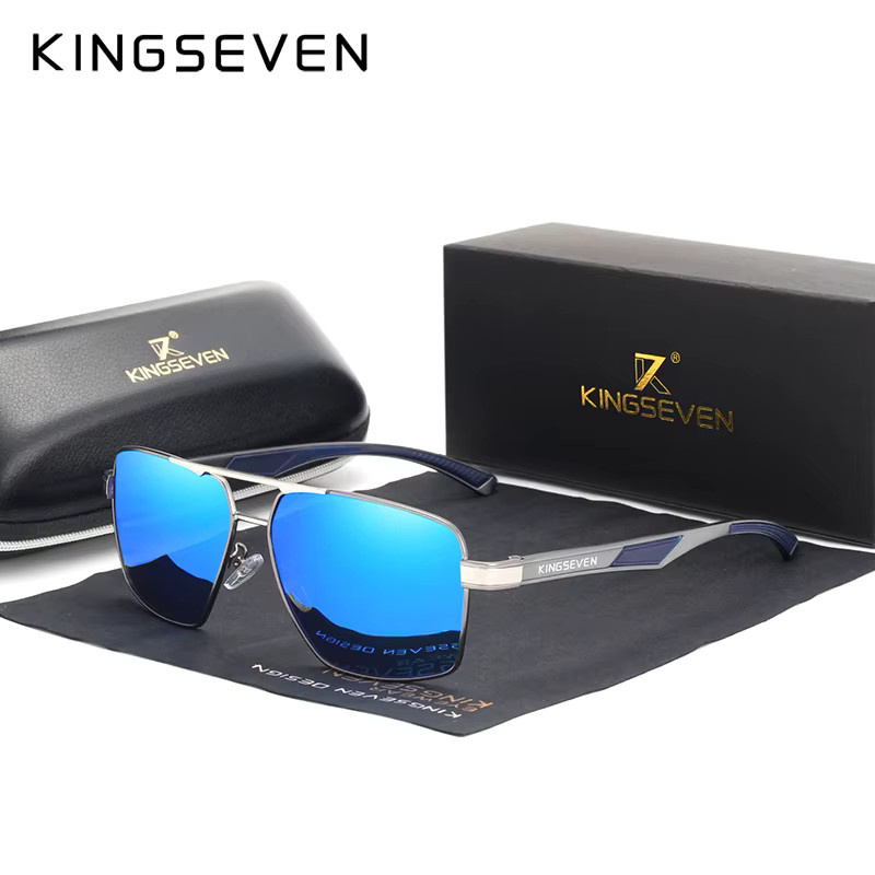 KINGSEVEN Sonnenbrille, quadratisch, Metall, schwarz, Unisex - Bild 2