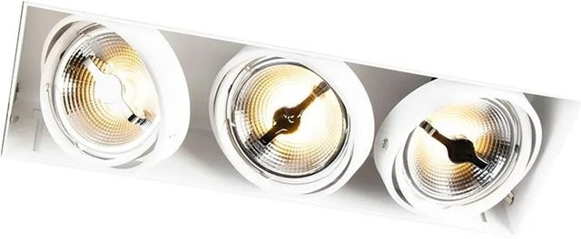 QAZQA Einbauspot Weiß AR111 Oneon 111 3 Trimless dimmbar für Wohnzimmer, Schlafzimmer und Küche - Bild 1