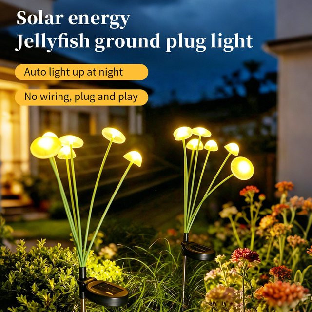 GGBEE Solar-Quallen-Gartenleuchten für den Außenbereich, wasserdichte LED-Landschaftsdekoration mit automatischem Ein- und Ausschalten für Hof und Terrasse - Bild 1