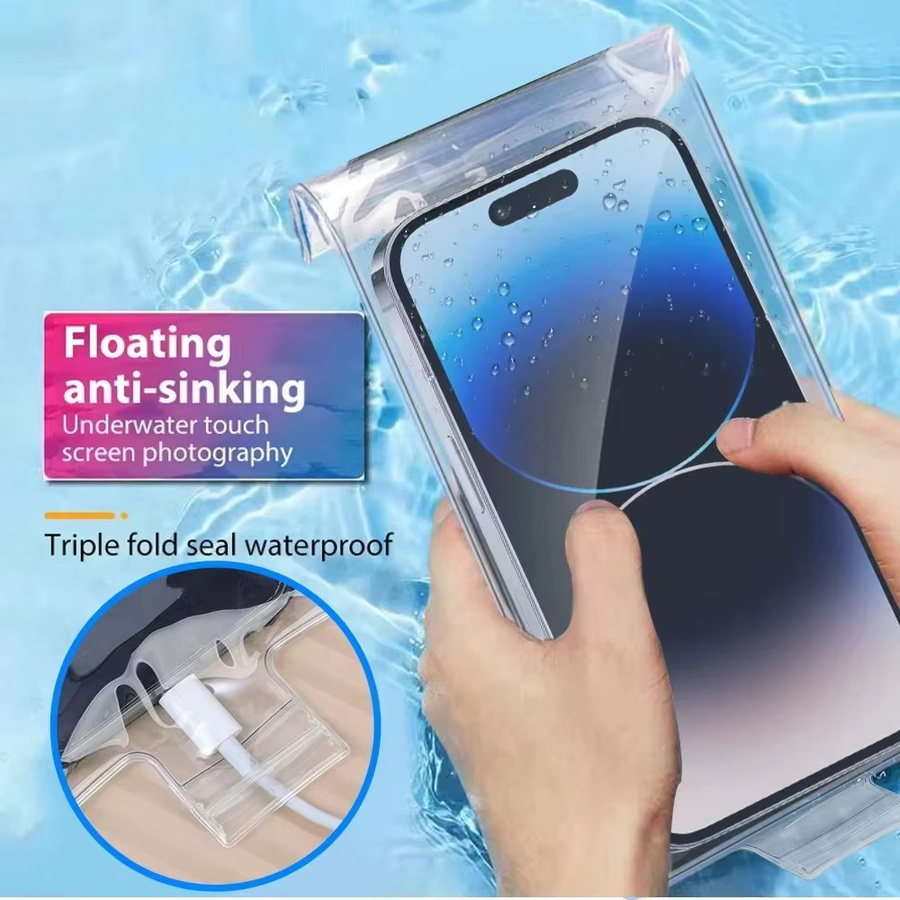 10er Pack Wasserdichte Handyhüllen in Transparent für iPhone 16, Samsung und Xiaomi als Unterwasser-Handyschutzhülle - Bild 3