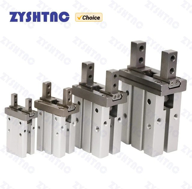 Pneumatischer Parallelgreifer ZYSHTNC Aluminium-Klemmzylinder Typ MHZ2 in Silber - Bild 1