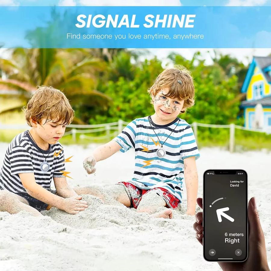 Apple AirTag Halskette aus wasserfestem Silikon in Rot für Erwachsene und Kinder - Bild 3