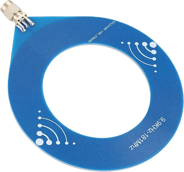 Musysh Donut-Schlaufenantenne für Software Defined Radio in Blau, Frequenzbereich 9,9 kHz bis 181 MHz mit RP-SMA-Stecker für FM, AM und SW - Bild 1