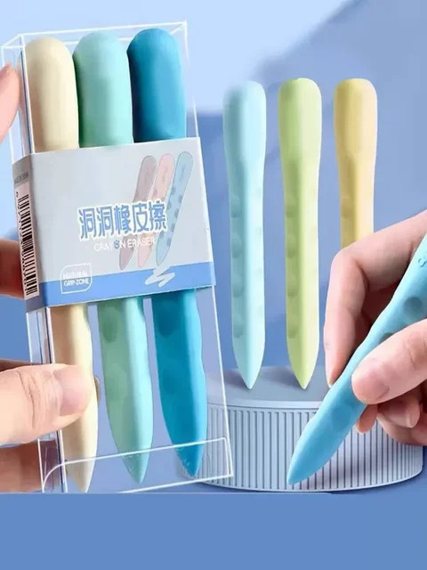 3er-Pack Löcher-Radiergummi für Grundschüler und Kunst, sauberer Radiergummi ohne Rückstände und Krümel, materialschonend für Papier - Bild 1