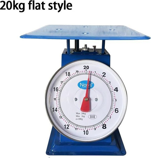 Yaye Vintage Mechanische Küchenwaage aus Edelstahl in Silber und Blau mit abnehmbarer Schale, Tragkraft 20 kg - Bild 1