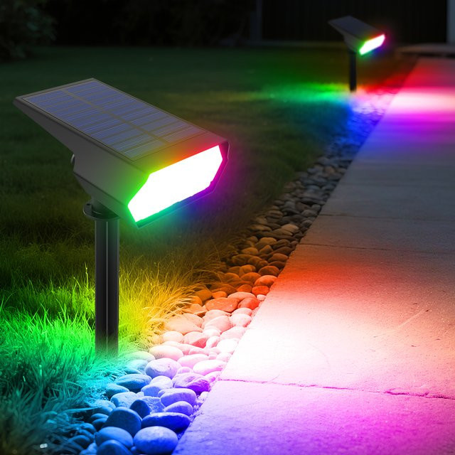 MALITAI Solar LED Gartenleuchte Schwarz mit Dämmerungssensor für Weg und Landschaft, B/T/H: 27,0 x 16,2 x 8,5 cm - Bild 1