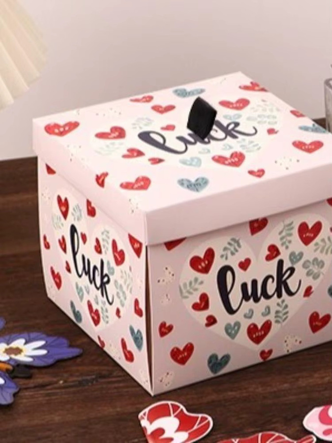 Mehrfarbige Überraschungs-Geschenkbox aus Papier mit fliegenden Schmetterlingen und automatischem Aufziehmechanismus - Bild 3