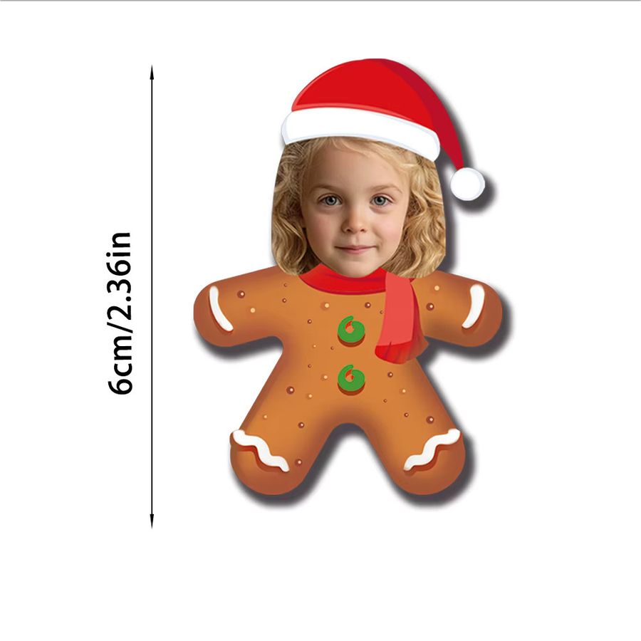 WEIGAO Weihnachtsaufkleber mit Gesichts-Lebkuchenmann-Design und Weihnachtsmütze für deine Weihnachtsdekoration - Bild 5