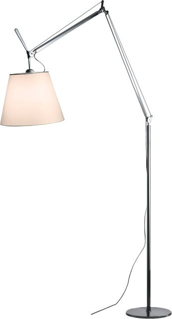 Artemide Tolomeo Mega Terra Stehleuchte in Silber und Weiß mit Pergament-Schirm aus Aluminium und Papier - Bild 1