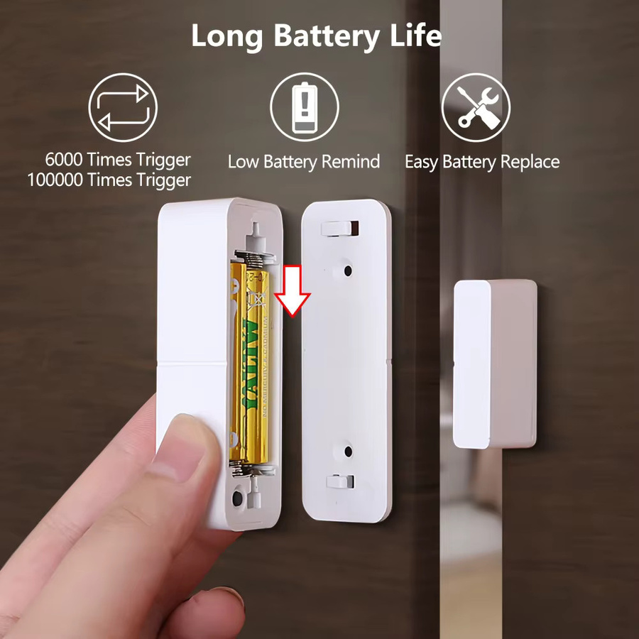 Tuya WiFi 3.0 Tür- und Fenstersensor in Weiß für intelligenten Sicherheitsalarm und Diebstahlschutz mit App-Steuerung - Bild 2