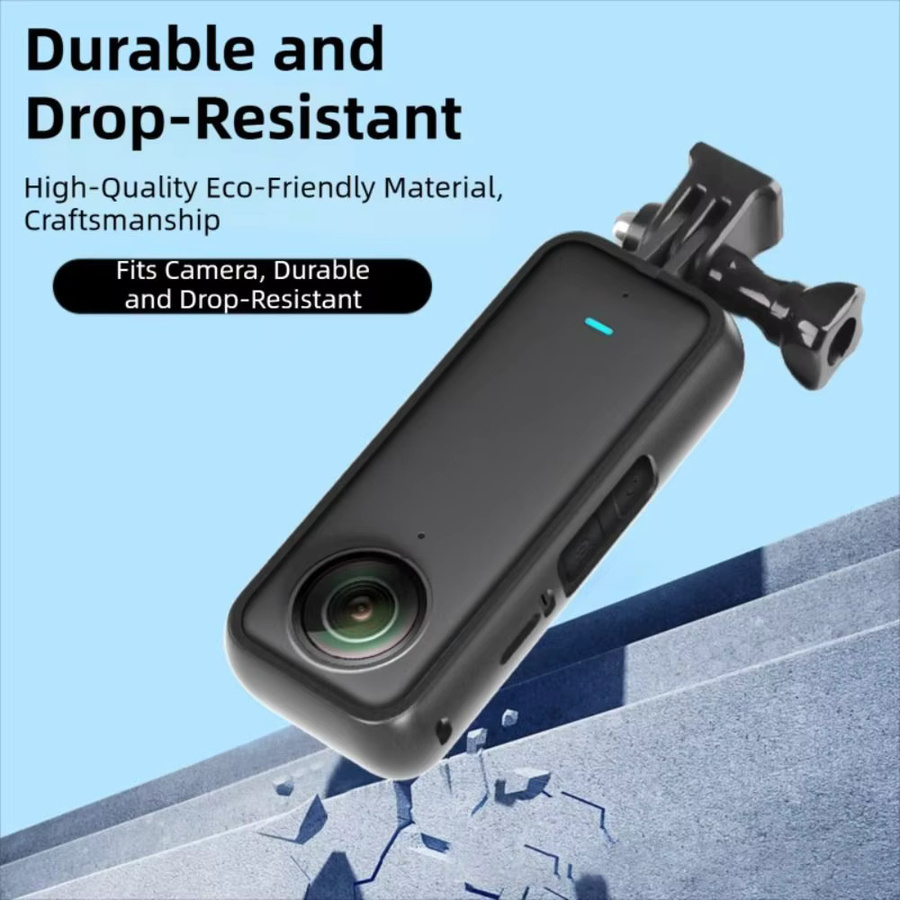 Insta360 Action-Kamera-Gehäuse aus PC-Material mit 1/4 Zoll Schraubanschluss in Schwarz für Insta360 X4 und X5 - Bild 4