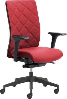 Ergonomischer Bürostuhl Leyform WIKI in Dunkelrot mit Armlehnen und Stoff-Rücken für Home-Office und Profis - Bild 1
