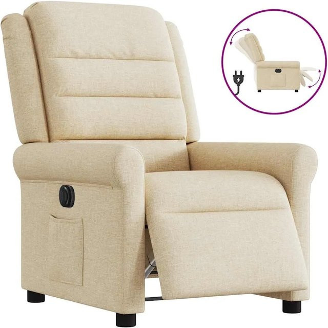 vidaXL Elektrischer Relaxsessel in Beige aus Stoff mit Armlehnen - Bild 1