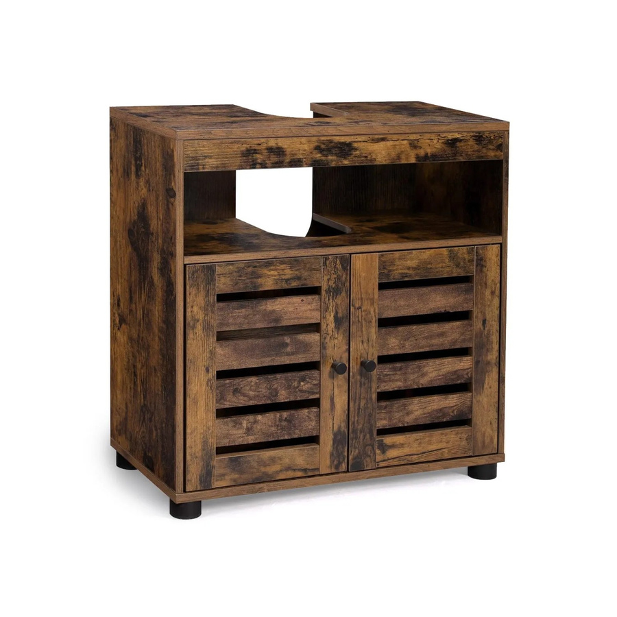 Vasagle Waschbeckenunterschrank in Braun mit rustikalem Design für dein Badezimmer, B/T/H: 60 x 30 x 63 cm - Bild 2