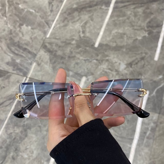 Sonnenbrille für Damen, randlos, quadratisch, Metall - Bild 1