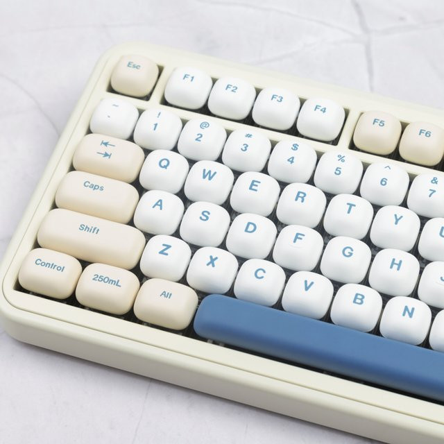 MOG Sojamilch Tastenkappen Set aus PBT mit Farbsublimation, 139 Tasten, Multicolour, ergonomisches Gaming-Zubehör für mechanische Tastaturen - Bild 1