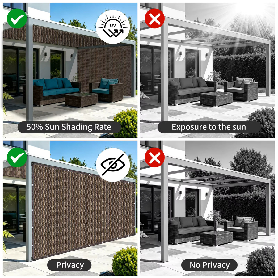 Schwarzes HDPE Sonnenschutznetz mit 50% Schattierung und Anti-UV-Schutz für Garten, Gewächshaus und Pflanzen, B/B: 100 x 200 cm - Bild 2