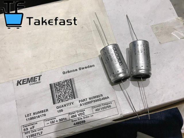 Rifa Axial-Elektrolytkondensator peg124 450 v33uf Serie in Silber, 33uf - Bild 1