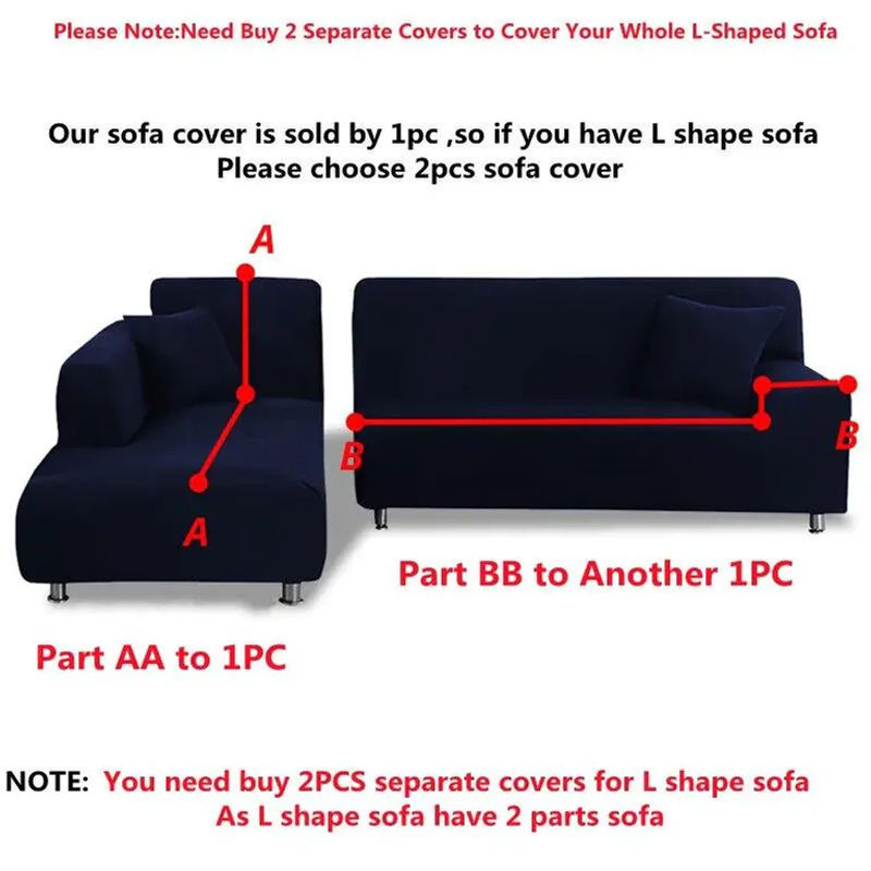 2er-Set elastische Spandex-Ecksofa-Bezüge für L-förmige Sofas in Grau, Stretch-Schonbezüge aus Polyester und Elastan - Bild 3
