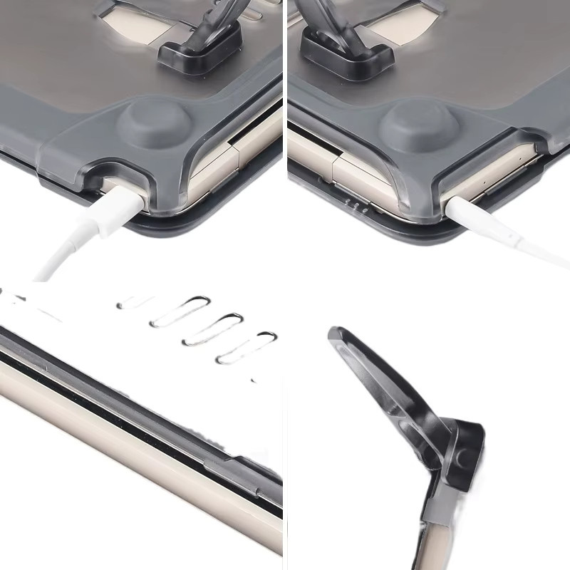 Laptop-Hülle mit Ständer für Apple MacBook Air 13 und 15 Zoll sowie MacBook Pro 14 und 16 in Grau - Bild 2