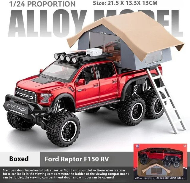 Linyi Toy Car Ford Raptor F150, Modellauto, 1:24, Metall, Sound & Licht, ab 14 Jahren - Bild 1