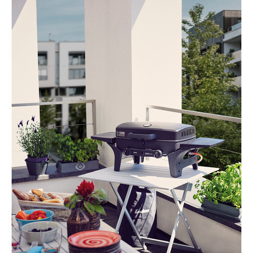 Mr. GARDENER Gasgrill Iowa mit 2 Brennern in Schwarz mit Thermometer und Piezo-Zündung aus emailliertem Stahl - Bild 4
