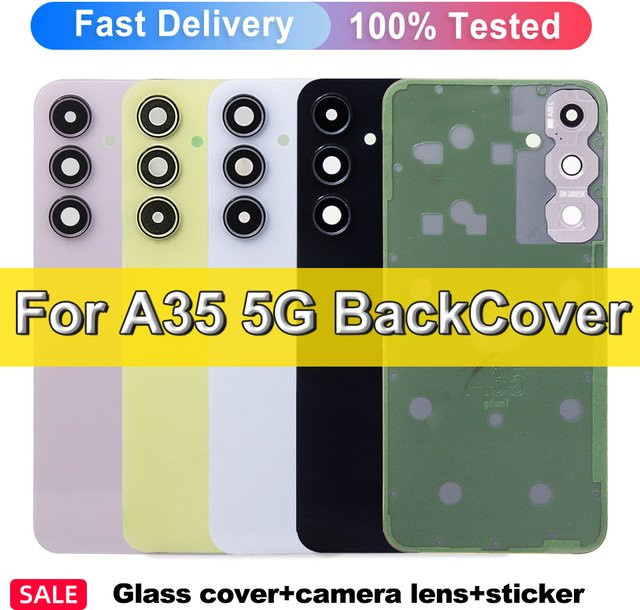 Samsung A35 5G Ersatzgehäuse Batterieabdeckung mit Kameraobjektiv-Ausschnitt in Pink - Bild 1