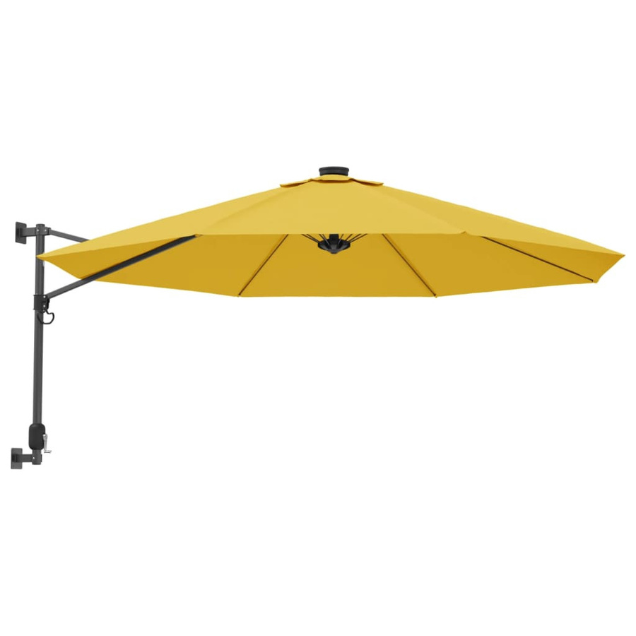 Vidaxl Wand Sonnenschirm aus Polyester und Aluminium, Gelb, Durchmesser: 290 cm - Bild 3