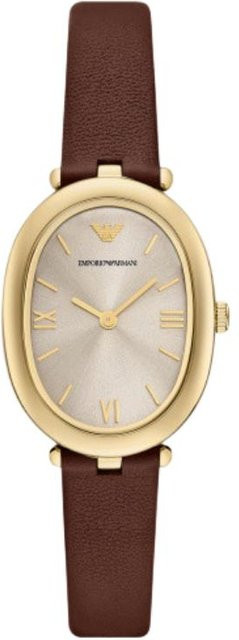 Emporio Armani Armbanduhr, Quarz, Lederarmband, 34 mm, Damen, Braun - Bild 1