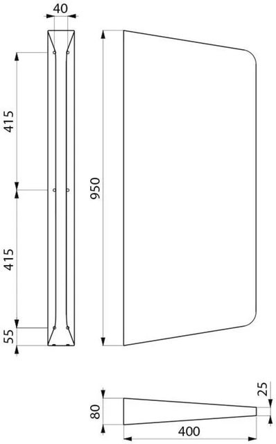 Delabie Urinal-Schamwand LISO XL aus Edelstahl 1.4301 in Silber, B/H: 96,0 x 41,5 cm - Bild 1