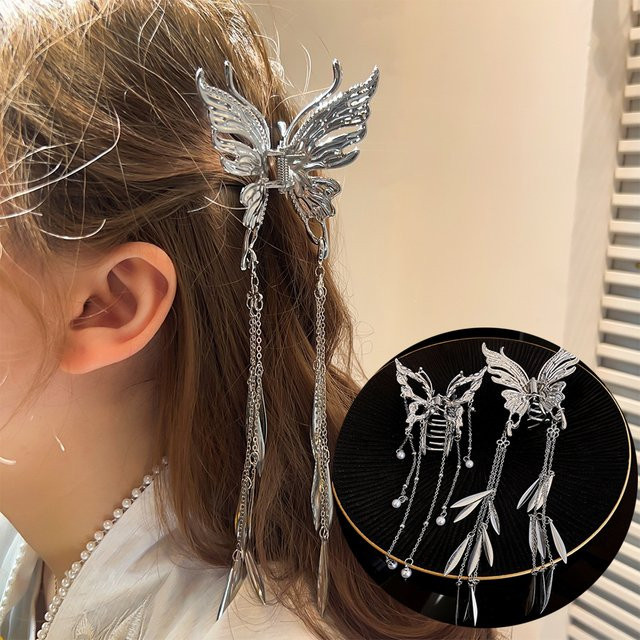 FORWOT Haar Klemme Schmetterling, Perle, Damen - Bild 1