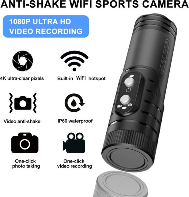 Luxuglow Action Cam Wasserdichte Digitalkamera in Schwarz für Fahrrad, MTB und Motorrad mit UHD 4K und 1080P Auflösung - Bild 1