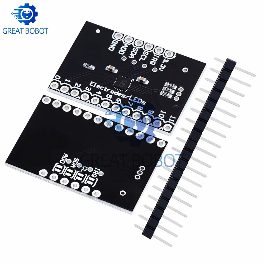 Baishundianzi MPR121 Breakout V12 kapazitives Berührungssensor-Controllermodul mit I2C-Schnittstelle in Schwarz für Arduino-Entwicklungsboards - Bild 4