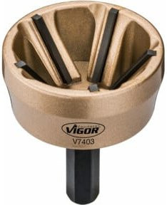 Vigour Außen-Entgrater V7403 aus Tungsten-Stahl in Gold, 13–35 mm - Bild 1
