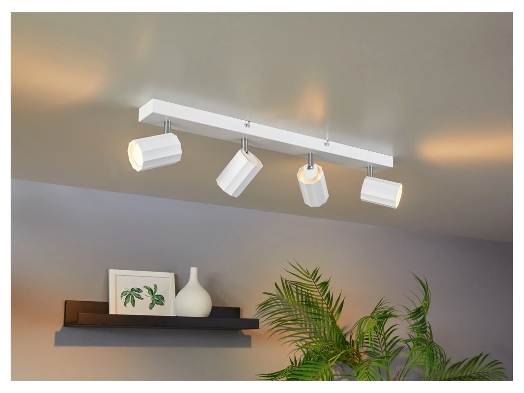 LIVARNO HOME Deckenschienenleuchte mit 4 neig- und schwenkbaren LED-Spots in Weiß - Bild 3