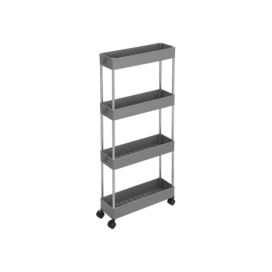 Songmics Rollwagen mit 4 Ebenen aus Edelstahl in Grau, B/T/H: 40 x 12,5 x 88 cm - Bild 2