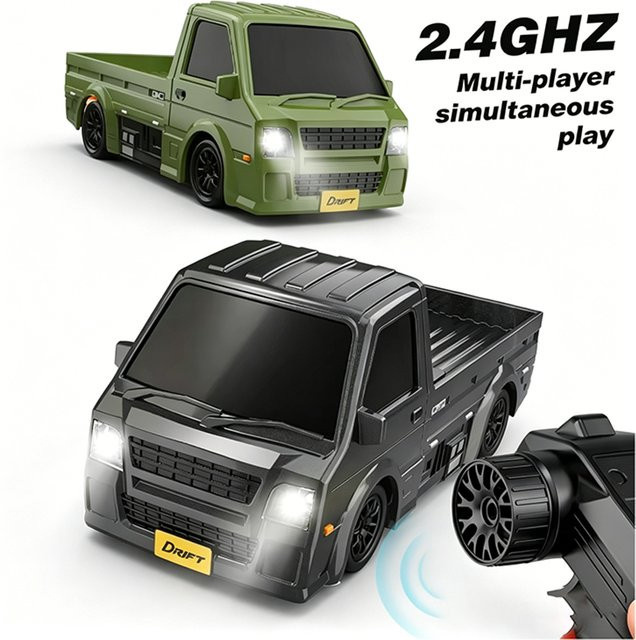 JIKEFUN Rennwagen, ferngesteuertes Modell, 1:64, mit LED-Lichtern - Bild 1