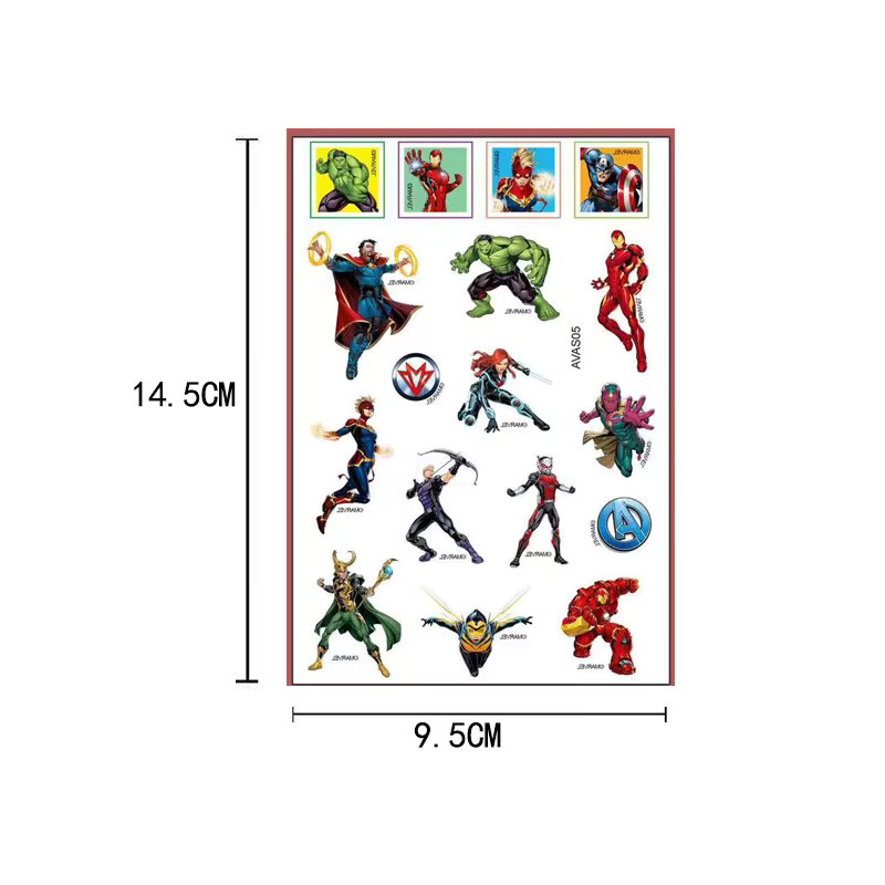 Marvel Avengers Iron Man und Spider-Man, Temporäre Tattoo-Aufkleber, 4-teiliges Set - Bild 1