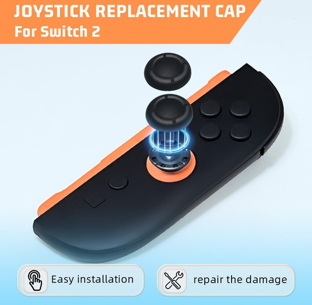 Nintendo Ersatz- und Reparaturkappe für den Joystick des Switch 2 Gamepads in Schwarz - Bild 1