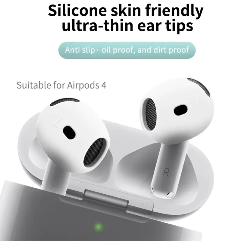Rutschfeste Silikon-Schutzhülle für Apple AirPods 4 in Transparent - Bild 2