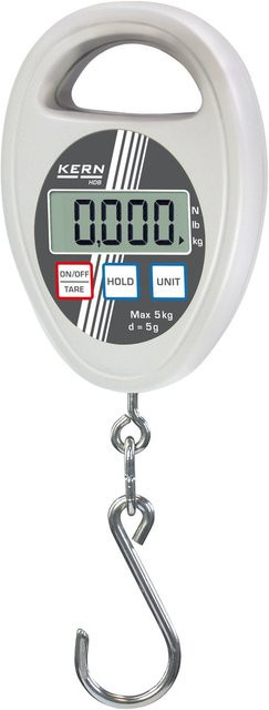 KERN Hängewaage HDB 5K5N in Weiß mit 5 kg Wägebereich und 5 g Ablesbarkeit sowie Hold-Funktion - Bild 1