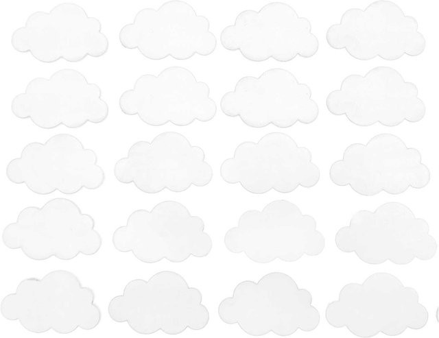 Rico Design Holzwolken in Weiß, 20 Stück, B: 4 cm, H: 2,5 cm - Bild 1